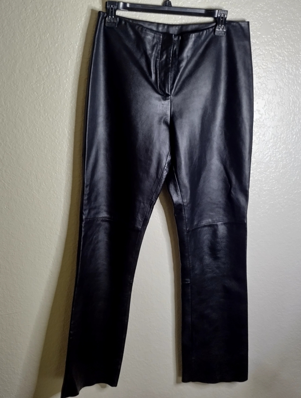 VS2 Vakko Lamb Leather Black Mid Rise Bootcut Pants Biker Sz 6